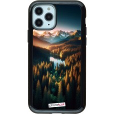 Coque iPhone 11 Pro - Hybrid Armor noir Sunset Forest Lake