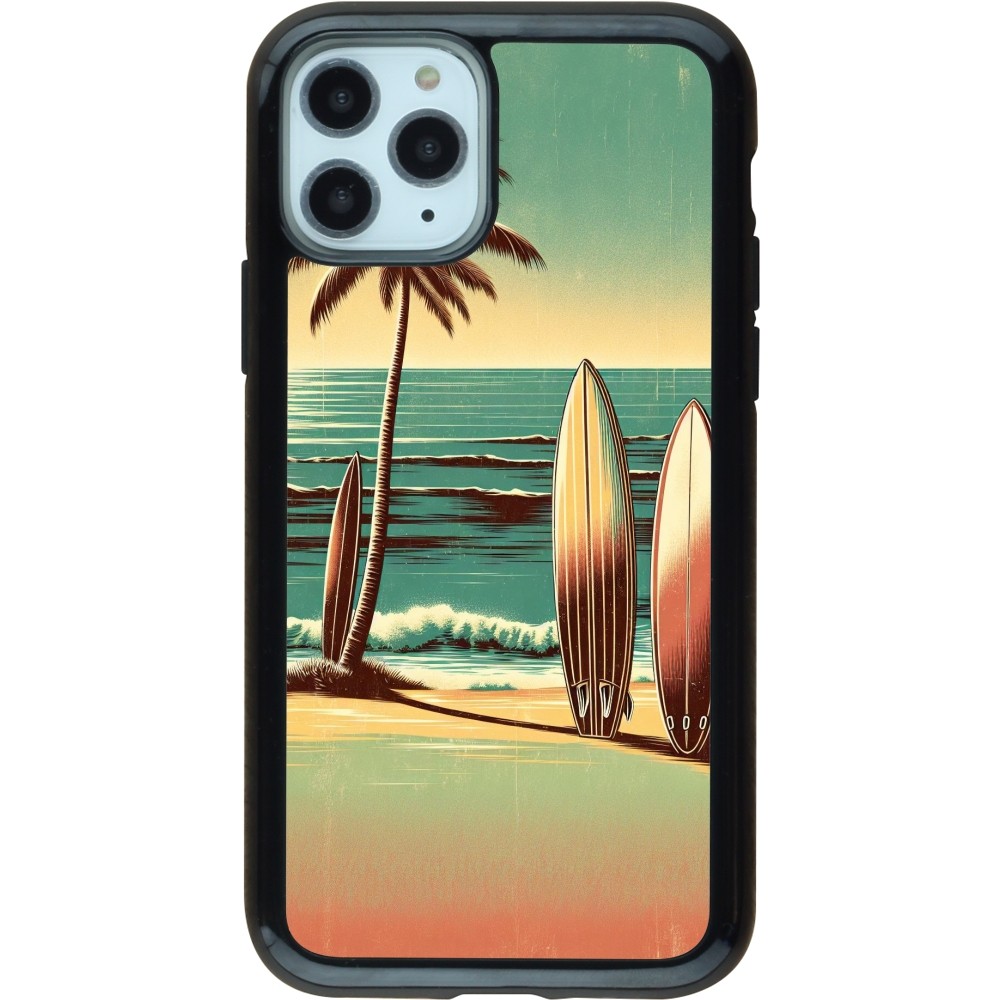 Coque iPhone 11 Pro - Hybrid Armor noir Surf Paradise