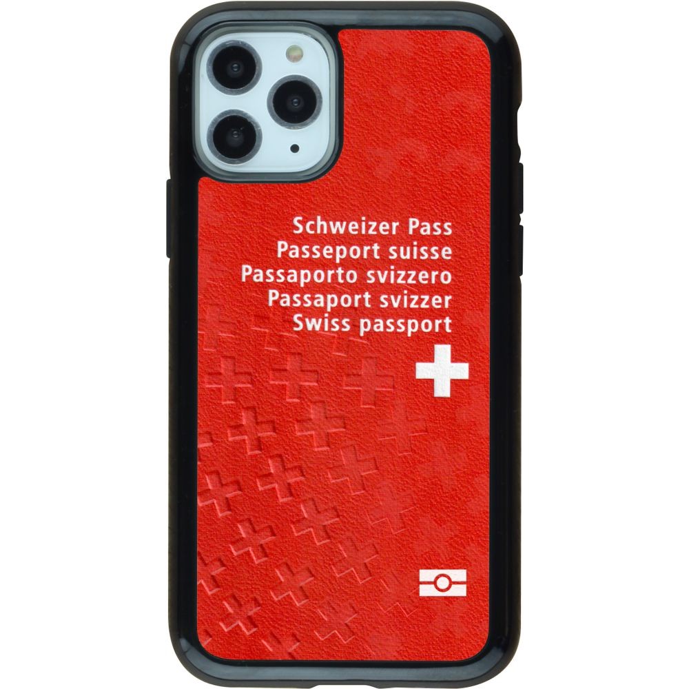 Coque iPhone 11 Pro - Hybrid Armor noir Swiss Passport