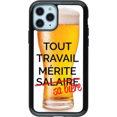 Coque iPhone 11 Pro - Hybrid Armor noir Tout travail mérite sa bière