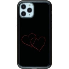 Coque iPhone 11 Pro - Hybrid Armor noir Valentine 2023 attached heart