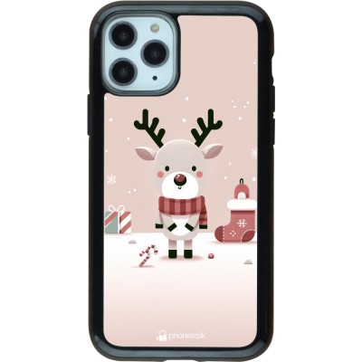 Coque iPhone 11 Pro - Hybrid Armor noir Noël 2023 Choupinette Renne