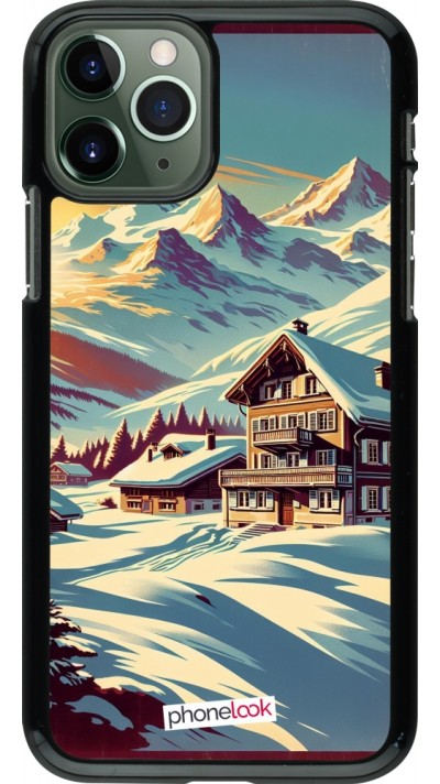 Coque iPhone 11 Pro - Chalet montagne enneigée