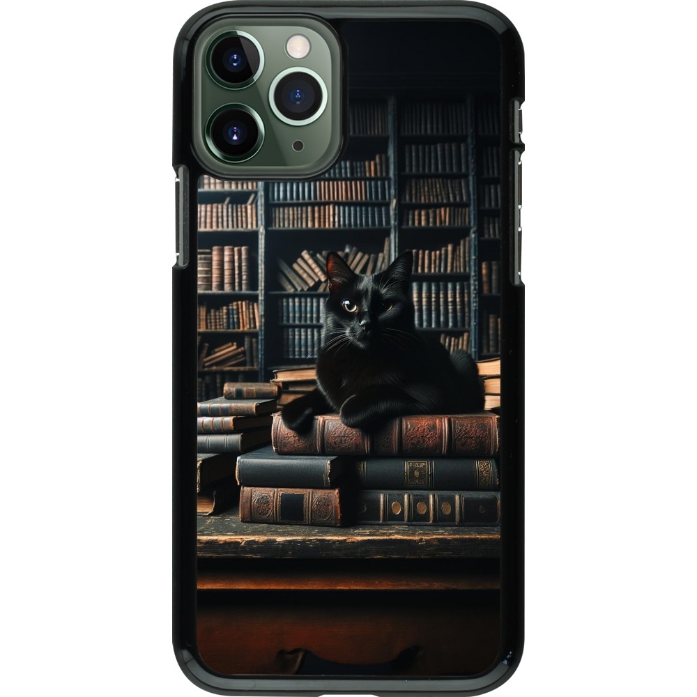 Coque iPhone 11 Pro - Chat livres sombres