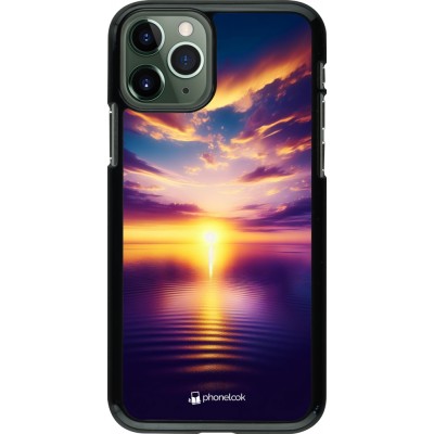 Coque iPhone 11 Pro - Coucher soleil jaune violet