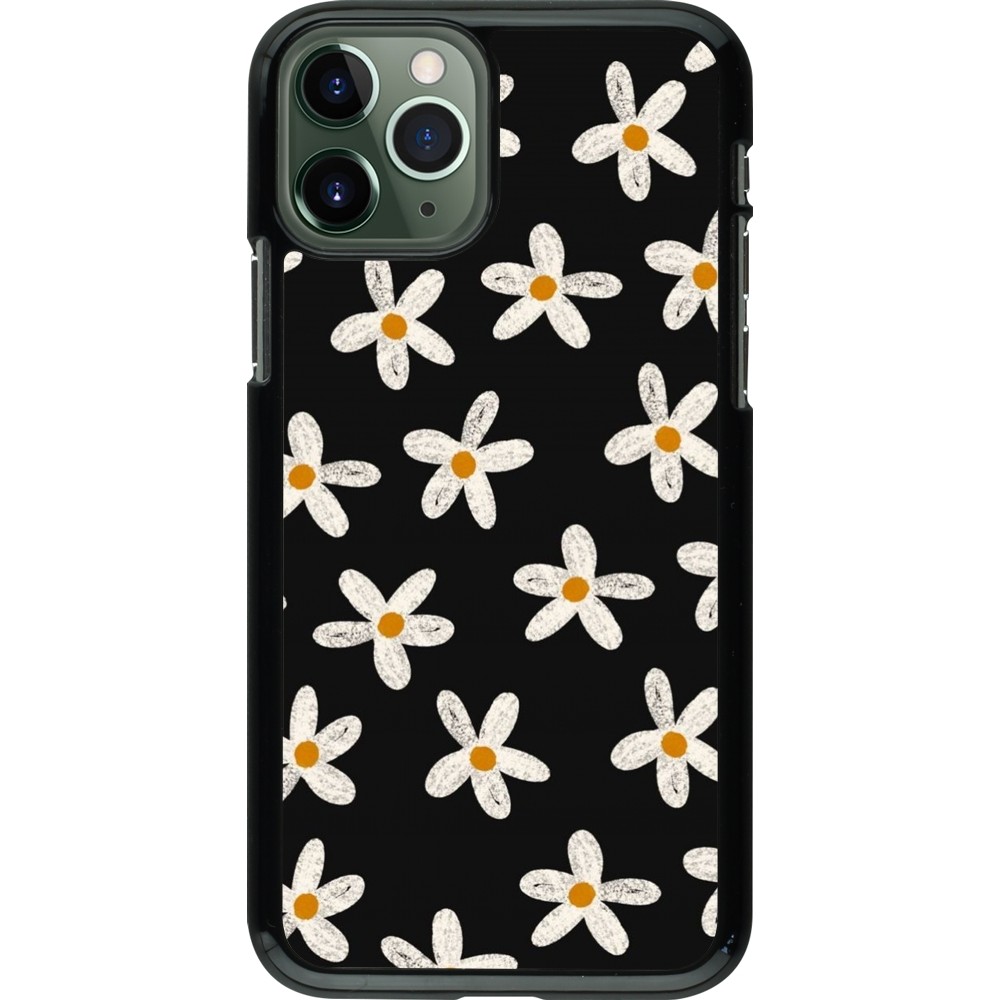 Coque iPhone 11 Pro - Easter 2024 white on black flower