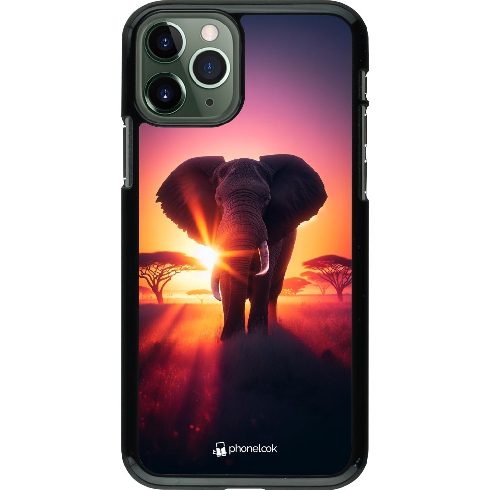 Coque iPhone 11 Pro - Elephant Sunrise Beauty