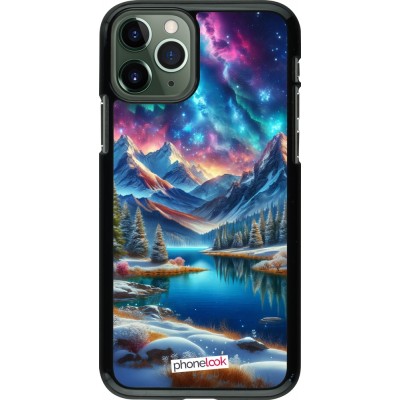 Coque iPhone 11 Pro - Fantasy Mountain Lake Sky Stars