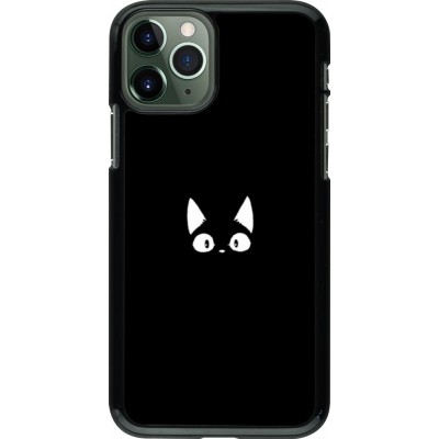 Coque iPhone 11 Pro - Funny cat on black