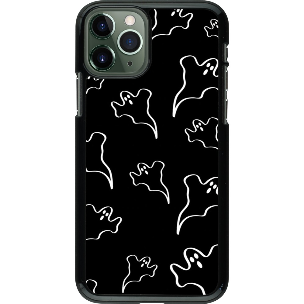 Coque iPhone 11 Pro - Halloween 2024 black and white ghosts