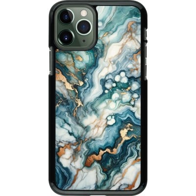 Coque iPhone 11 Pro - Marbre Vert Bleu Doré