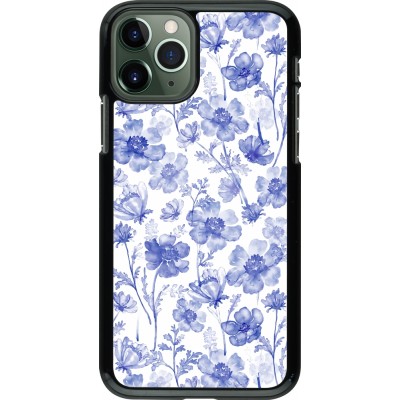 Coque iPhone 11 Pro - Spring 23 watercolor blue flowers