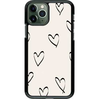 Coque iPhone 11 Pro - Valentine 2023 minimalist hearts