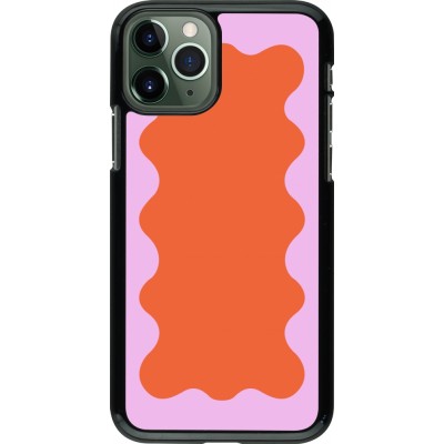 Coque iPhone 11 Pro - Wavy Rectangle Orange Pink