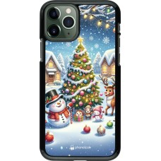 Coque iPhone 11 Pro - Noël 2023 bonhomme de neige et sapin