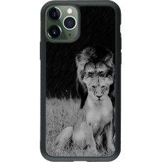 Coque iPhone 11 Pro - Silicone rigide noir Angry lions