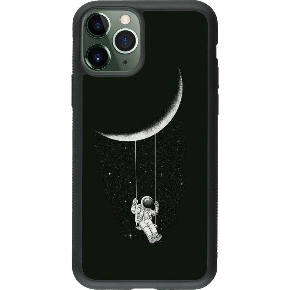 Coque iPhone 11 Pro - Silicone rigide noir Astro balançoire