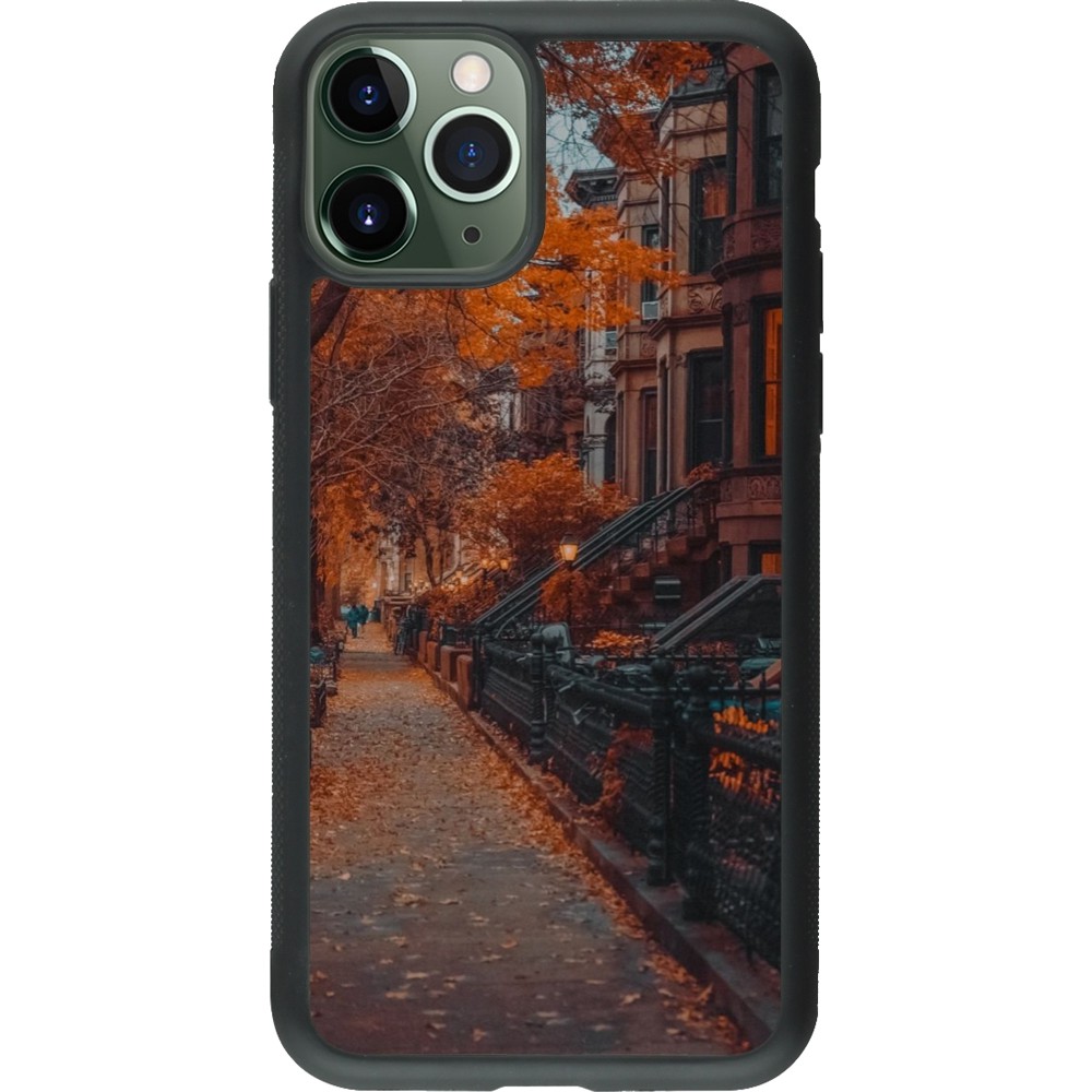 Coque iPhone 11 Pro - Silicone rigide noir Autumn 2024 city