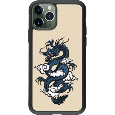 Coque iPhone 11 Pro - Silicone rigide noir Blue Dragon Tattoo