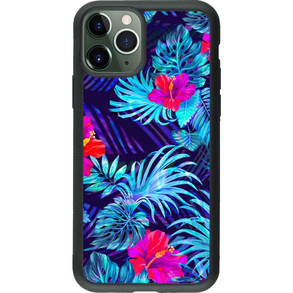 Coque iPhone 11 Pro - Silicone rigide noir Blue Forest