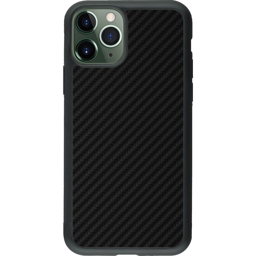 Hülle iPhone 11 Pro - Silikon schwarz Carbon Basic