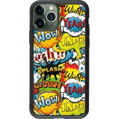 Coque iPhone 11 Pro - Silicone rigide noir Cartoons slogans