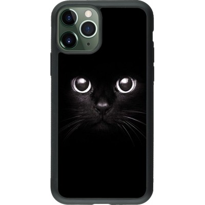 Coque iPhone 11 Pro - Silicone rigide noir Cat eyes