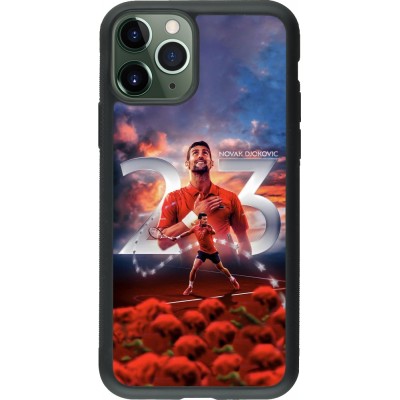 Coque iPhone 11 Pro - Silicone rigide noir Djokovic 23 Grand Slam