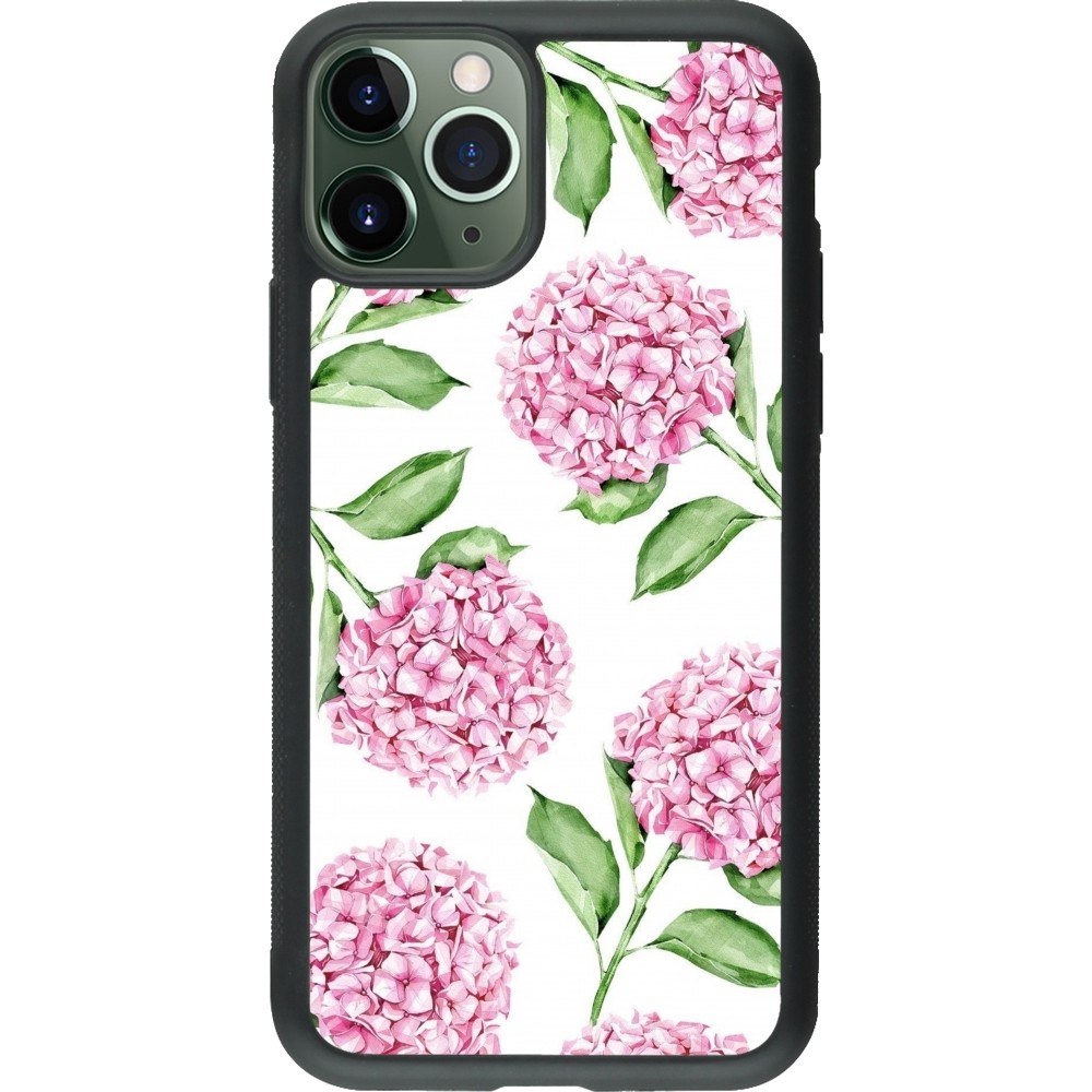 Coque iPhone 11 Pro - Silicone rigide noir Easter 2024 pink flowers