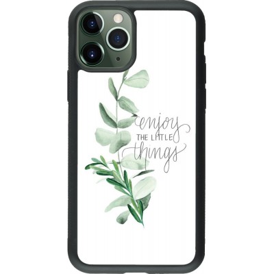 Coque iPhone 11 Pro - Silicone rigide noir Enjoy the little things