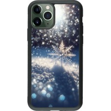 Coque iPhone 11 Pro - Silicone rigide noir Flocon Solaire Éclat