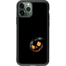 Coque iPhone 11 Pro - Silicone rigide noir Halloween 2023 discreet pumpkin