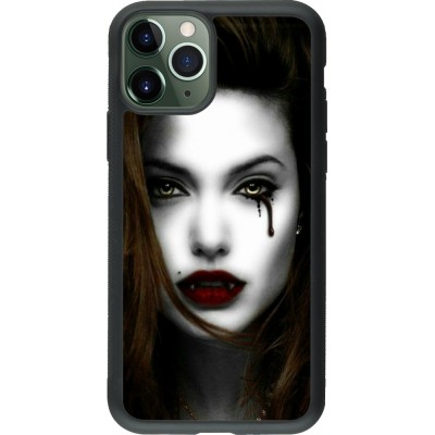 Coque iPhone 11 Pro - Silicone rigide noir Halloween 2023 gothic vampire