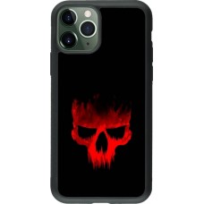 Coque iPhone 11 Pro - Silicone rigide noir Halloween 2023 scary skull