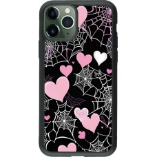 Coque iPhone 11 Pro - Silicone rigide noir Halloween 2024 girly