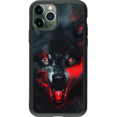 Coque iPhone 11 Pro - Silicone rigide noir Halloween 2024 mad werewolf