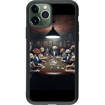 Coque iPhone 11 Pro - Silicone rigide noir Les pokerdogs