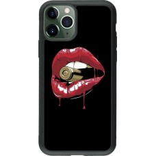 Coque iPhone 11 Pro - Silicone rigide noir Lips bullet