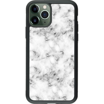 Coque iPhone 11 Pro - Silicone rigide noir Marble 01