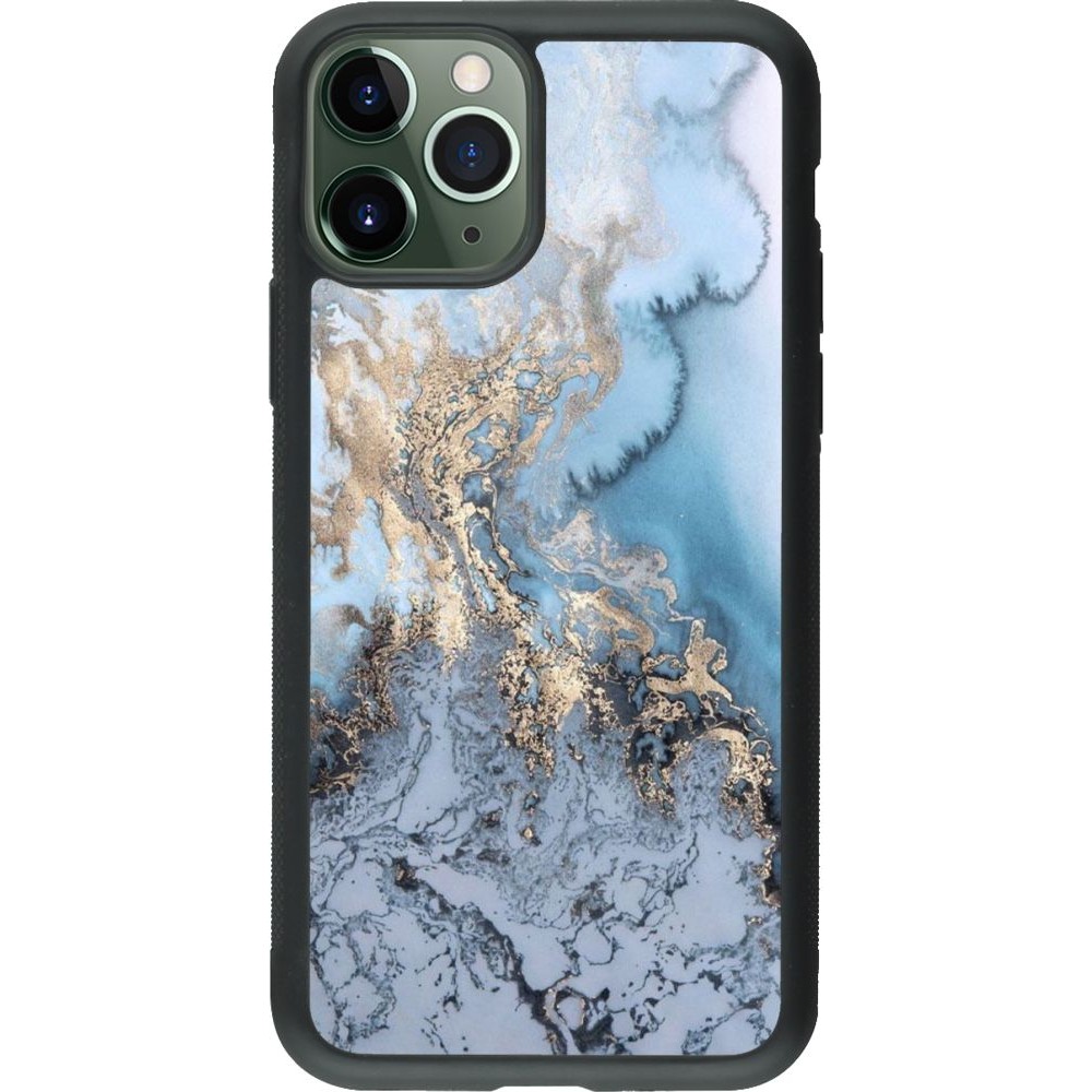 Coque iPhone 11 Pro - Silicone rigide noir Marble 04