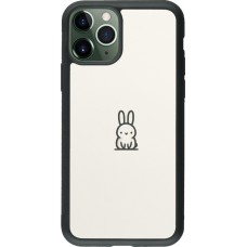 Coque iPhone 11 Pro - Silicone rigide noir Minimal bunny cutie