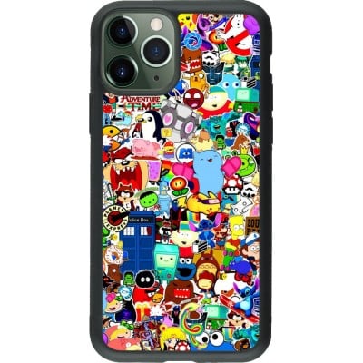 Coque iPhone 11 Pro - Silicone rigide noir Mixed cartoons