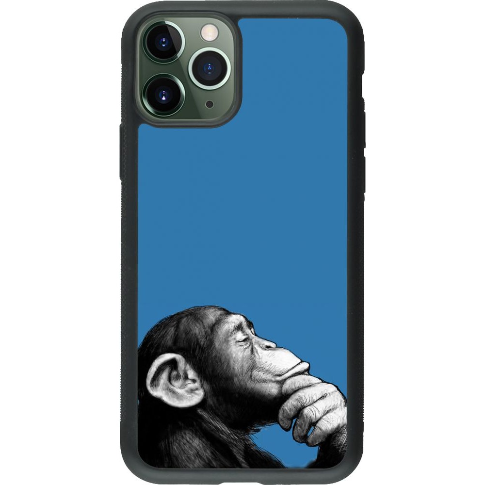 Coque iPhone 11 Pro - Silicone rigide noir Monkey Pop Art