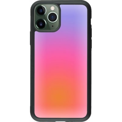 Coque iPhone 11 Pro - Silicone rigide noir Orange Pink Blue Gradient