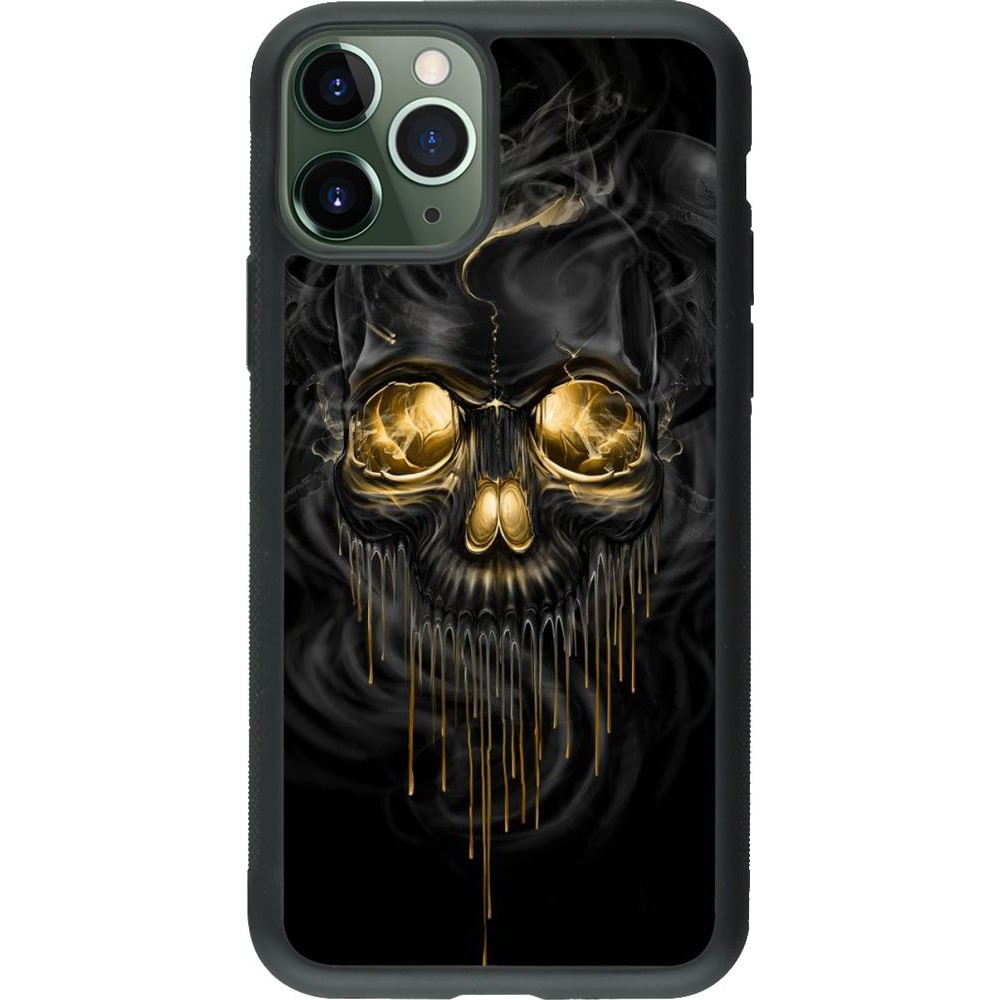 Coque iPhone 11 Pro - Silicone rigide noir Skull 02