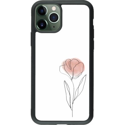 Coque iPhone 11 Pro - Silicone rigide noir Spring 23 minimalist flower