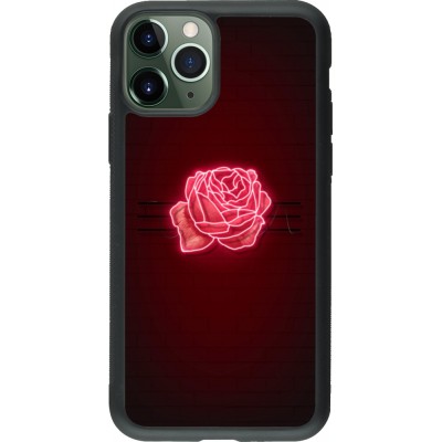 Coque iPhone 11 Pro - Silicone rigide noir Spring 23 neon rose