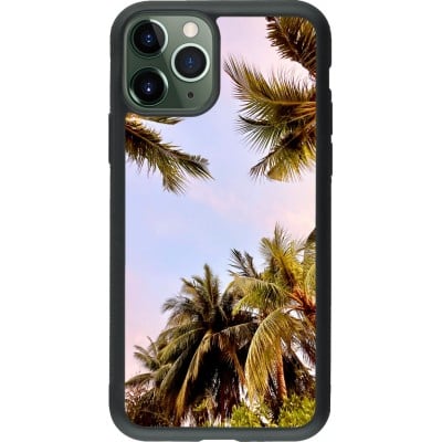 Coque iPhone 11 Pro - Silicone rigide noir Summer 2023 palm tree vibe