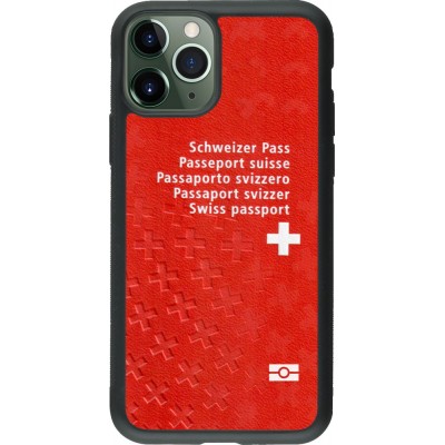 Coque iPhone 11 Pro - Silicone rigide noir Swiss Passport