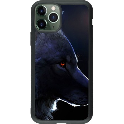 Coque iPhone 11 Pro - Silicone rigide noir Wolf Shape